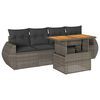 vidaXL 5 Piece Garden Sofa Set with Cushions Grey Poly Rattan