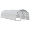 vidaXL Chicken Coop Silver 400 x 150 x 100 cm Galvanised Steel