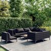 vidaXL 9 Piece Garden Lounge Set with Cushions Poly Rattan Dark Grey