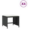 vidaXL Garden Stools with Cushions 4 pcs Black 41x41x36 cm Poly Rattan