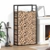 vidaXL Firewood Rack Matt Black 80x28x154 cm Steel