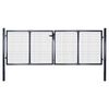 vidaXL Mesh Garden Gate Galvanised Steel 300x100 cm Grey