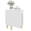 vidaXL Bed Cabinet with Solid Wood Legs White 40x30x50 cm