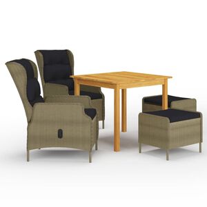 vidaXL 5 Piece Garden Dining Set Brown
