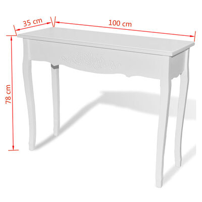 vidaXL Dressing Console Table White