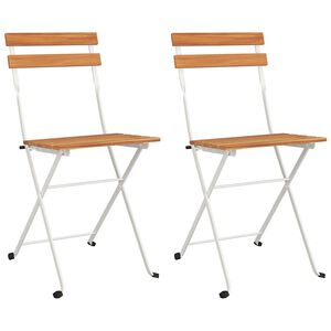 vidaXL Folding Chairs 2 pcs Solid Wood Acacia and Steel