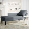 vidaXL Chaise Lounge with Pillow and Right Armrest Dark Grey Velvet