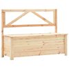 vidaXL Storage Bench | Natural Pine | Solid pine wood | 120 cm | Storage Bench