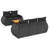 vidaXL 6 Piece Garden Sofa Set with Cushions Black Poly Rattan