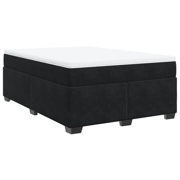 vidaXL Box Spring Bed with Mattress Black Double Velvet