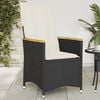 vidaXL Reclining Garden Chair with Cushions Black Poly Rattan