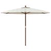 vidaXL Garden Parasol with Wooden Pole Sand 299x240 cm