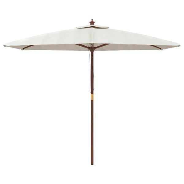vidaXL Garden Parasol with Wooden Pole Sand 299x240 cm