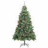 vidaXL Artificial Hinged Christmas Tree 300 LEDs & Ball Set 180 cm
