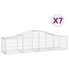 vidaXL Arched Gabion Baskets 7 pcs 200x50x40/60 cm Galvanised Iron