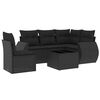vidaXL 6 Piece Garden Sofa Set with Cushions Black Poly Rattan