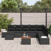vidaXL Garden Sofa Set with Cushion 9 pcs Black Poly rattan