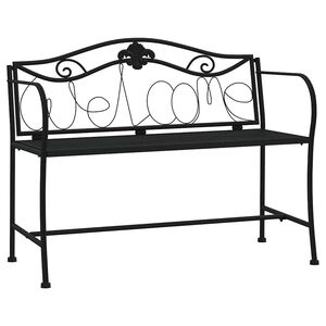 vidaXL 2-Seater Garden Bench 104 cm Black Steel