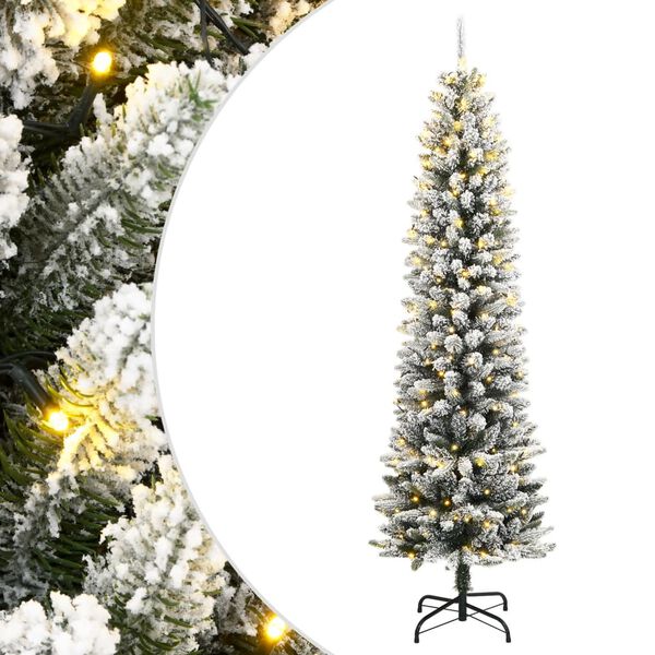 vidaXL Artificial Christmas Tree 150 LEDs and Flocked Snow 150 cm