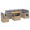 vidaXL 7 Piece Garden Sofa Set with Cushions Beige Poly Rattan
