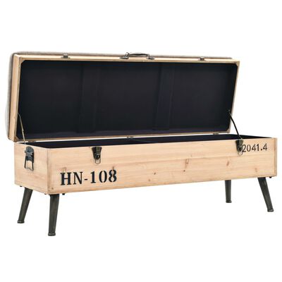 vidaXL Storage Bench 120x40x50cm Solid Wood and MDF