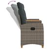vidaXL Reclining Bench with Table Grey and Dark Grey 126 x 65 x 112 cm