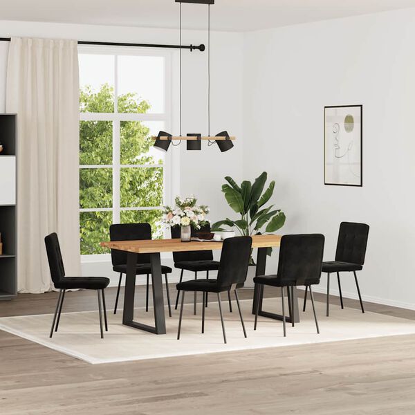 vidaXL Dining Chairs 6 pcs Black Velvet