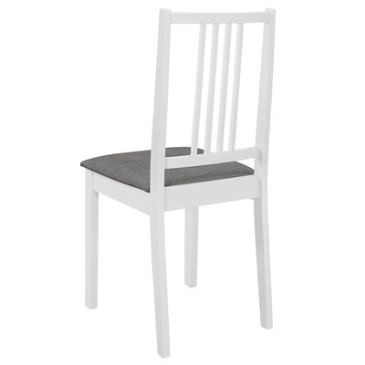 vidaXL Dining Chairs with Cushions 6 pcs White Solid Wood
