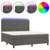 vidaXL Box Spring Bed with Mattress&LED Dark Grey 152x203 cm Queen Velvet