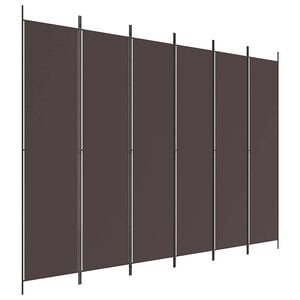 vidaXL 6-Panel Room Divider Brown 300x220 cm Fabric