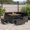 vidaXL Garden Sofa Set with Cushion 8 pcs Black Poly Rattan