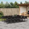 vidaXL 13 Piece Garden Dining Set with Cushions Black Poly Rattan