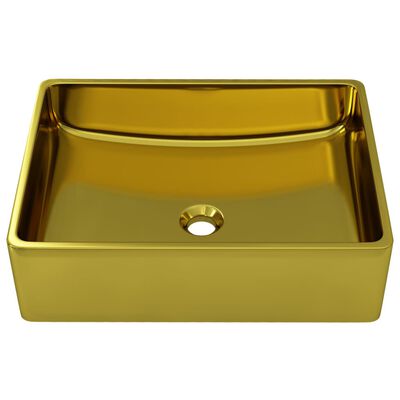 vidaXL Wash Basin 41x30x12 cm Ceramic Gold