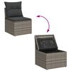 vidaXL 3 Piece Garden Sofa Set with Cushions Grey Poly Rattan