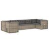 vidaXL 7 Piece Garden Lounge Set with Cushions Grey Poly Rattan