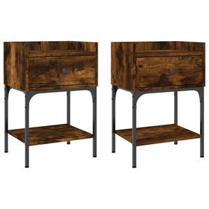 vidaXL Bedside Tables 2 pcs Smoked Oak 40.5x31x60 cm Engineered Wood