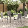 vidaXL Stackable Outdoor Chairs 4 pcs Grey Poly Rattan