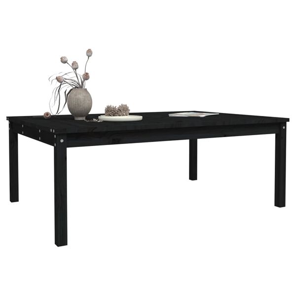 vidaXL Garden Table Black 121x82.5x45 cm Solid Wood Pine