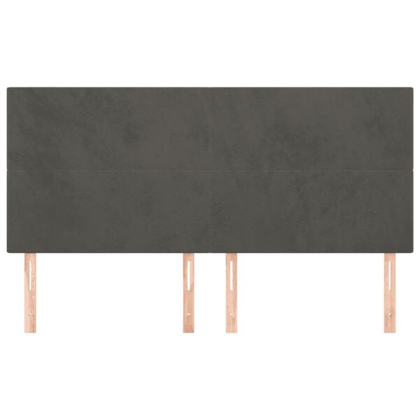 vidaXL Headboard Dark Grey 160x5x118/128 cm Velvet