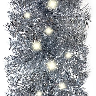 vidaXL Christmas Garland with LED Lights 10 m Silver