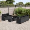 vidaXL Garden Sofa Set with Cushion 10 pcs Black Poly Rattan