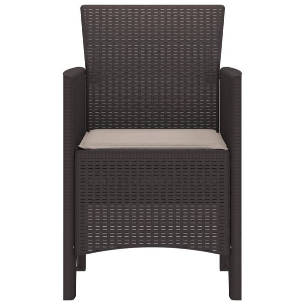 vidaXL Garden Chair 4 pcs Brown 53 x 49 x 85 cm Polypropylene