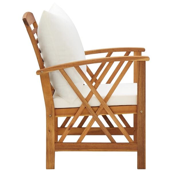 vidaXL Garden Chairs with Cushions 2 pcs Solid Acacia Wood
