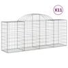 vidaXL Arched Gabion Baskets 11 pcs 200x50x80/100 cm Galvanised Iron