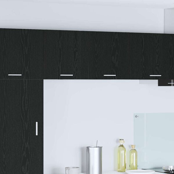 vidaXL Hanging Cabinet with Door Black Oak and White 40 x 31 x 40 cm