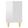 vidaXL Bed Cabinets Solid Wood Legs 2 pcs High Gloss White 40x30x50 cm