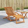 vidaXL Deck Chair with Footrest Solid Acacia Wood
