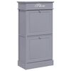 vidaXL Shoe Cabinet Grey 50x28x98 cm Paulownia Wood