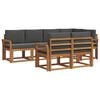 vidaXL Outdoor Sofa Set 7 pcs Natural and Anthracite