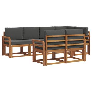 vidaXL Outdoor Sofa Set 7 pcs Natural and Anthracite